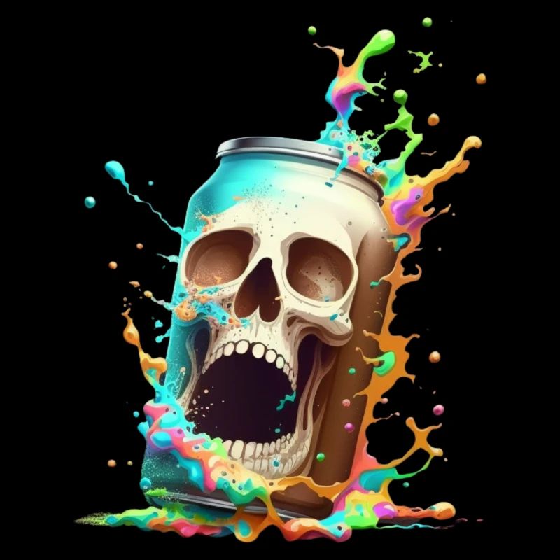 Explosion du crâne de canette de bière