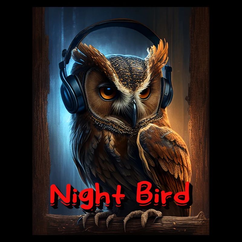 Noctambule avec écouteurs