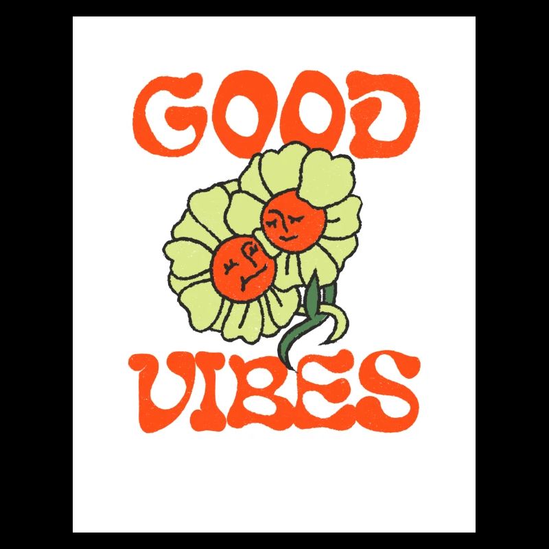 Orange Light Green Typecentric Psychedelic