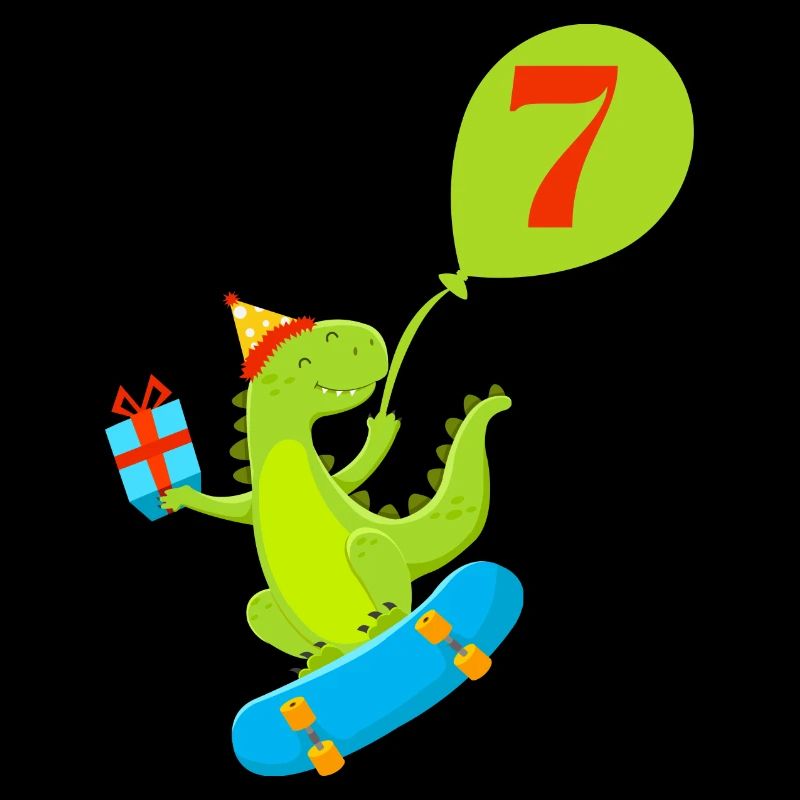 7th Anniversary Cute Dinosaur
