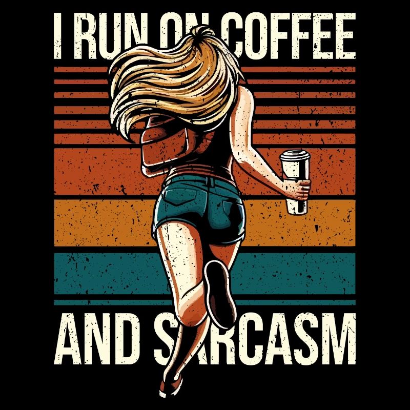 Kaffee Geschenk: I Run On Coffee And Sarcasm