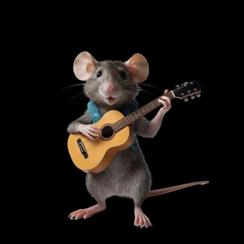 souris rat guitare