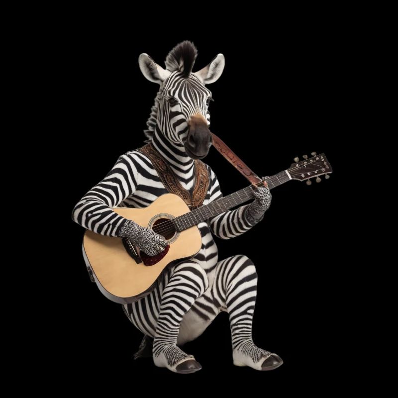 Zebra Guitar Pferd