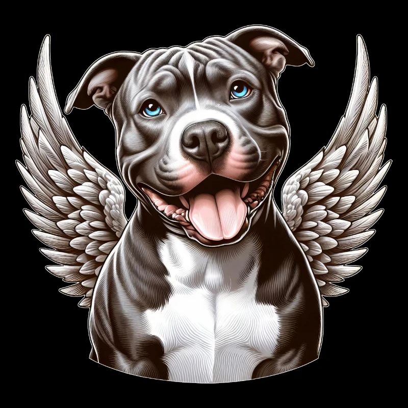 Ange Pitbull avec ailes Design de chien