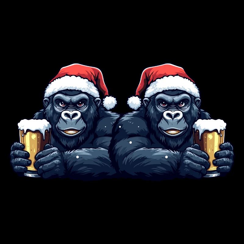 Gorilla Weihnachten Bier Team