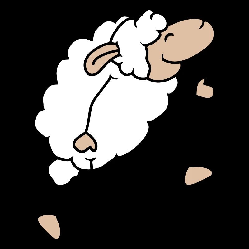 Sheep walks happily proudly dancing going hiking