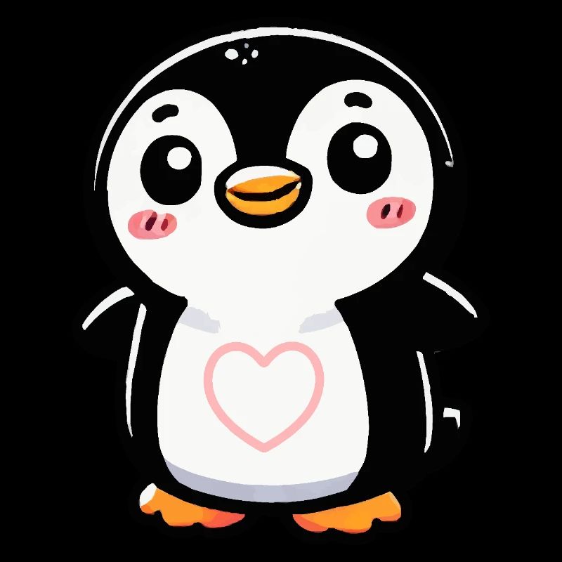pinguin comic heart
