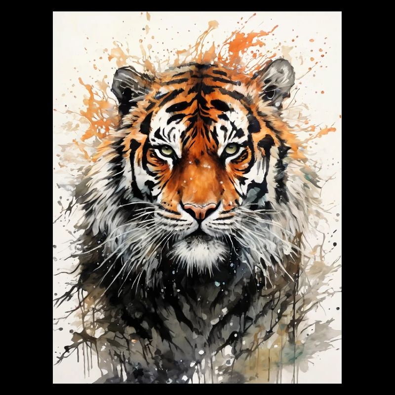 Tigre à l’aquarelle