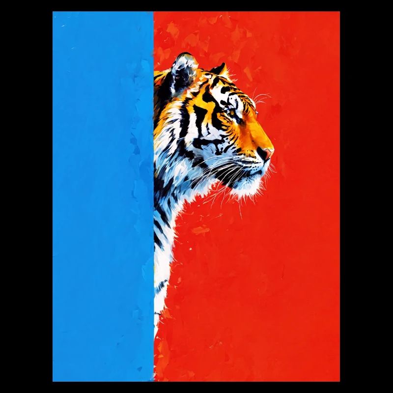 Tiger on a colorful background