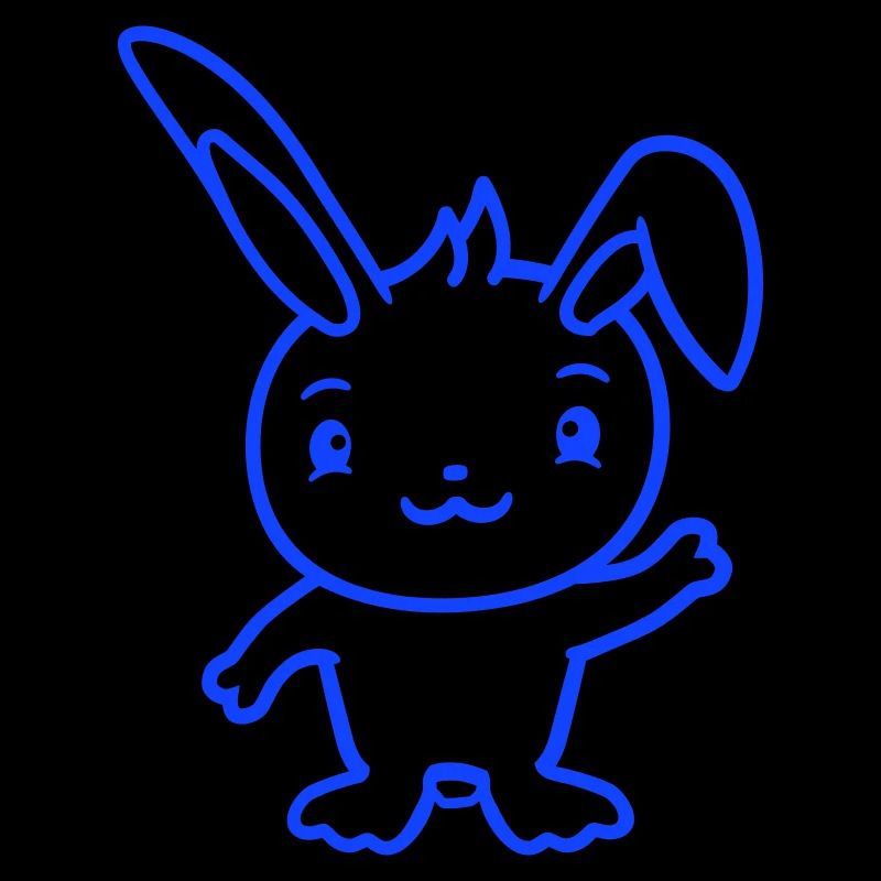 Rabbit waving friendly greeting hand waving hello