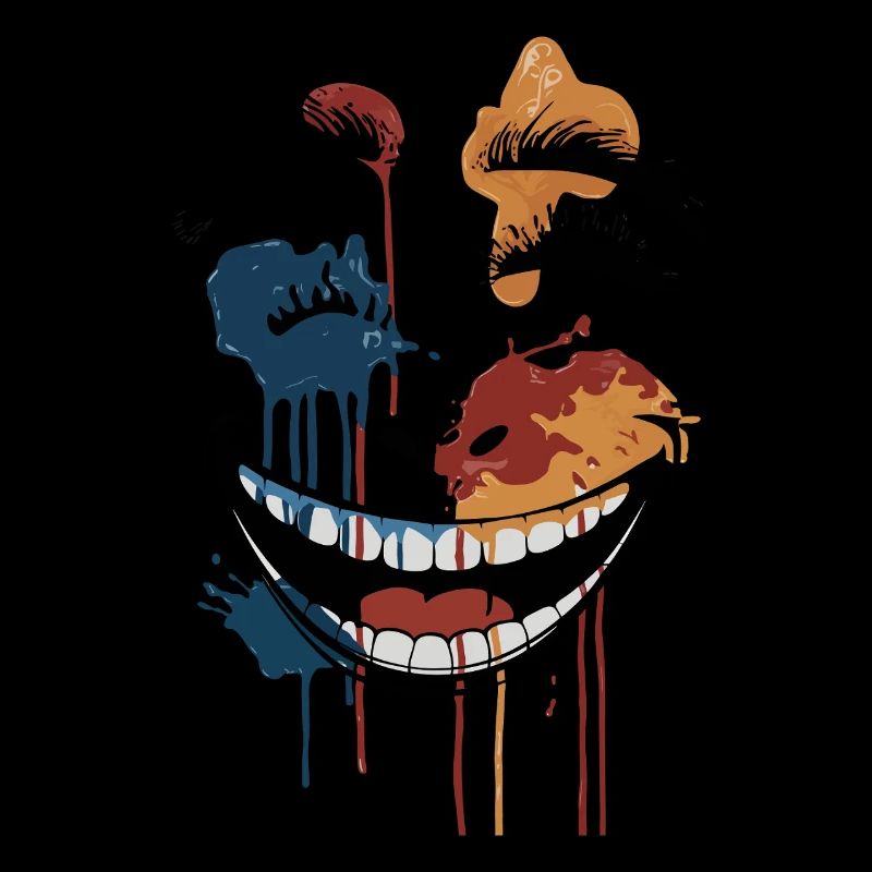 Psychedelic Dripping Skull Face – Abstract Horror