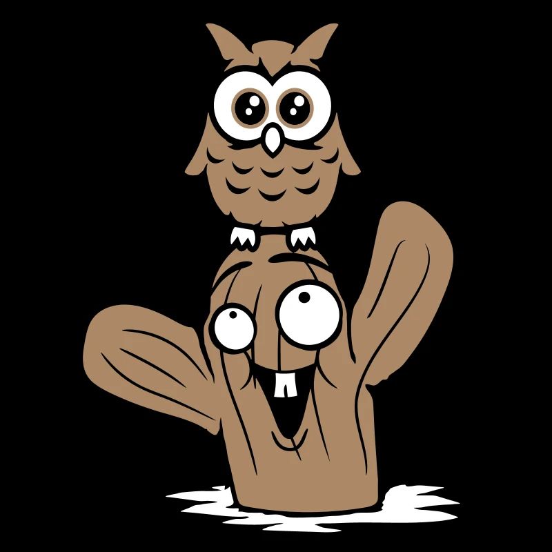 Eule Kaktus Wüste 2 Freunde glücklich Team Cartoon