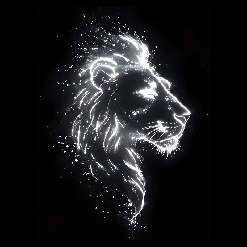 Löwe Silhouette Neon Geschenk