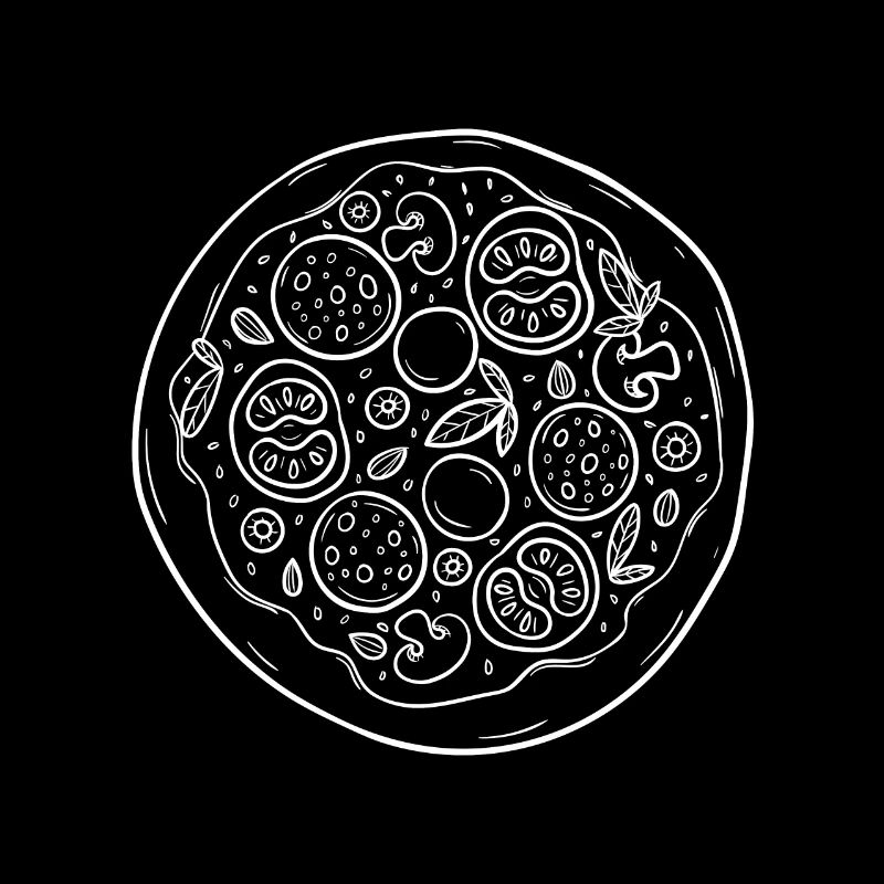 Pizza T-Shirt Pizza Blanc Design Graphique