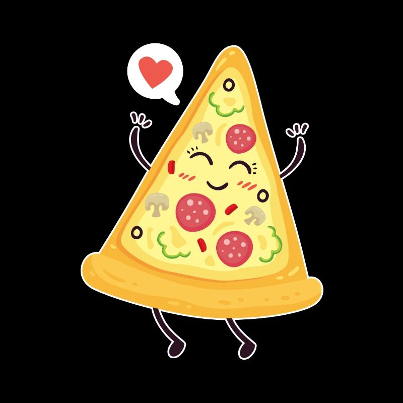 Pizza - Pizzastück Figur mit Herz süßes Geschenk