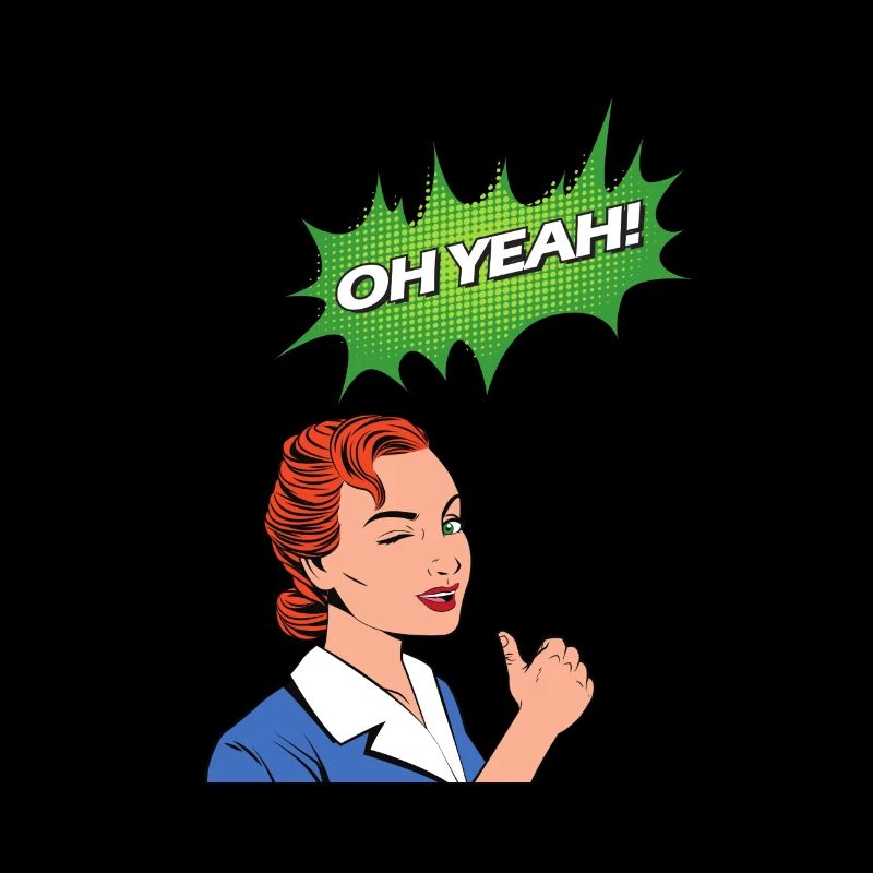 Oh yeah comic comic style cartoon speech bubble nerd