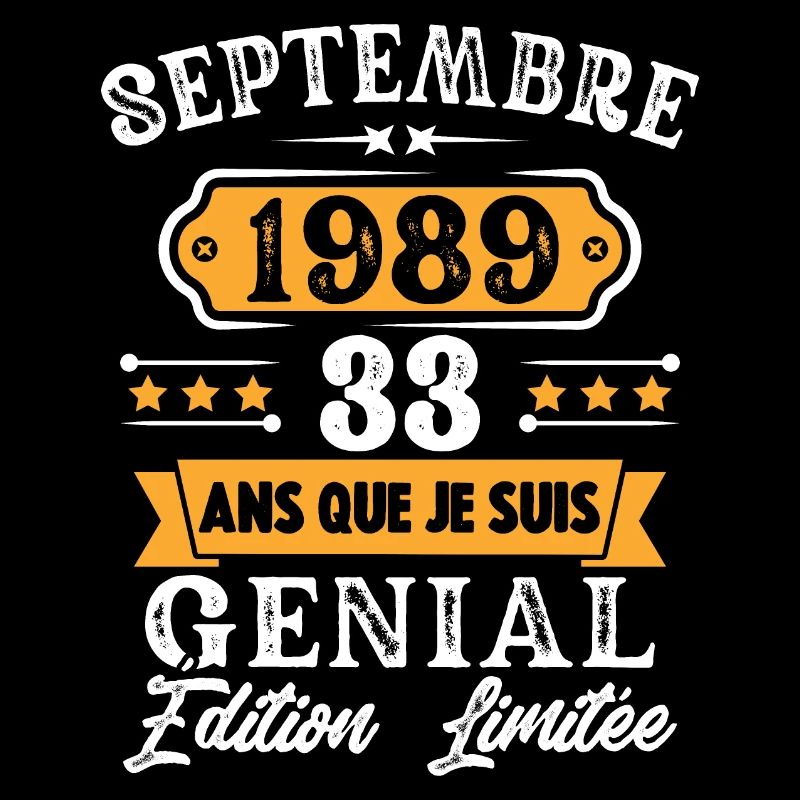Cadeau D'anniversaire 33 Ans Septembre 1989 Rétro
