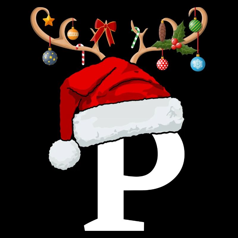 Letter P Christmas hat