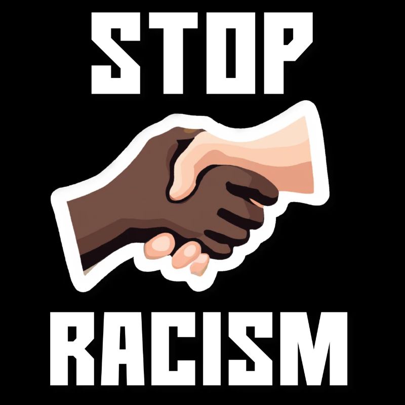 Stop Racism Hand shake White