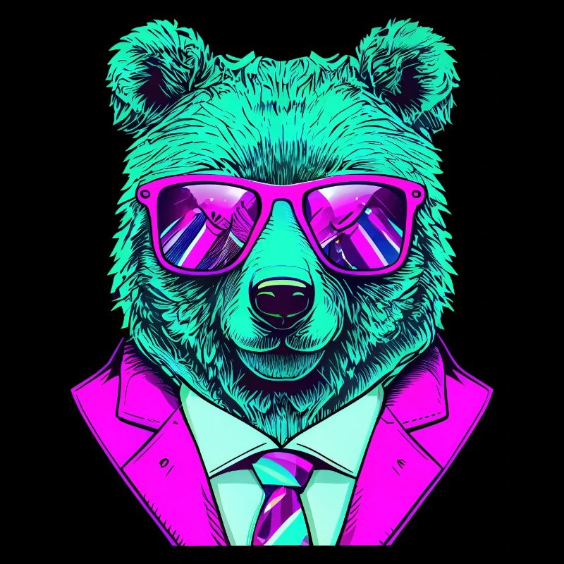 cool boss bear with sunglasses on