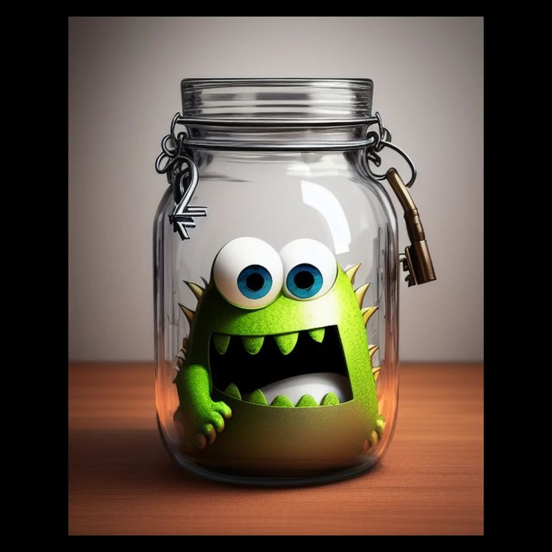 mignon petit monstre dans un bocal Halloween horror funn