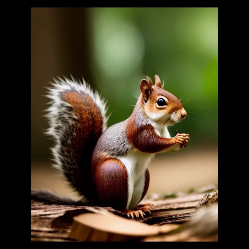 Cooles Comic Portrait wildes rotes Eichhörnchen majestätisch