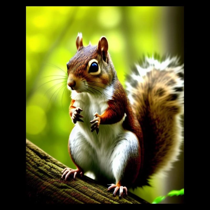 Cooles Comic Portrait wildes rotes Eichhörnchen majestätisch