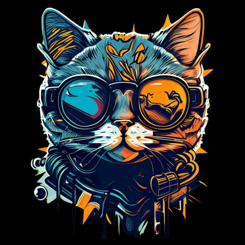 Cool Hipster Pet Cat avec des lunettes de soleil