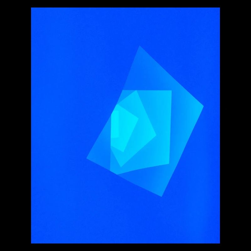 Light installation upright blue geometric