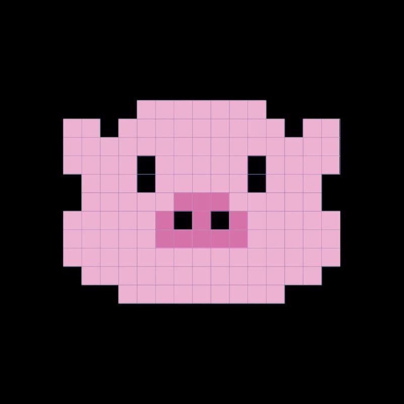 Pixelated pig head