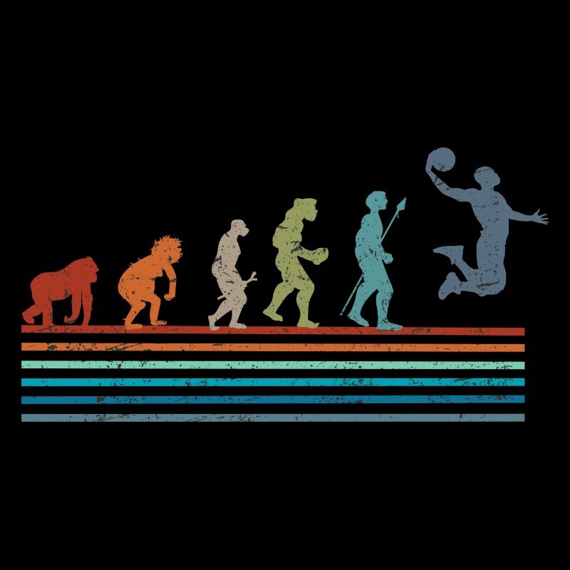 Retro Vintage Basketball Evolution