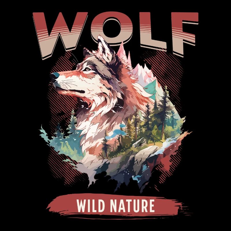 Wolf Wolf Head Nature Wilderness Adventure Forest Art