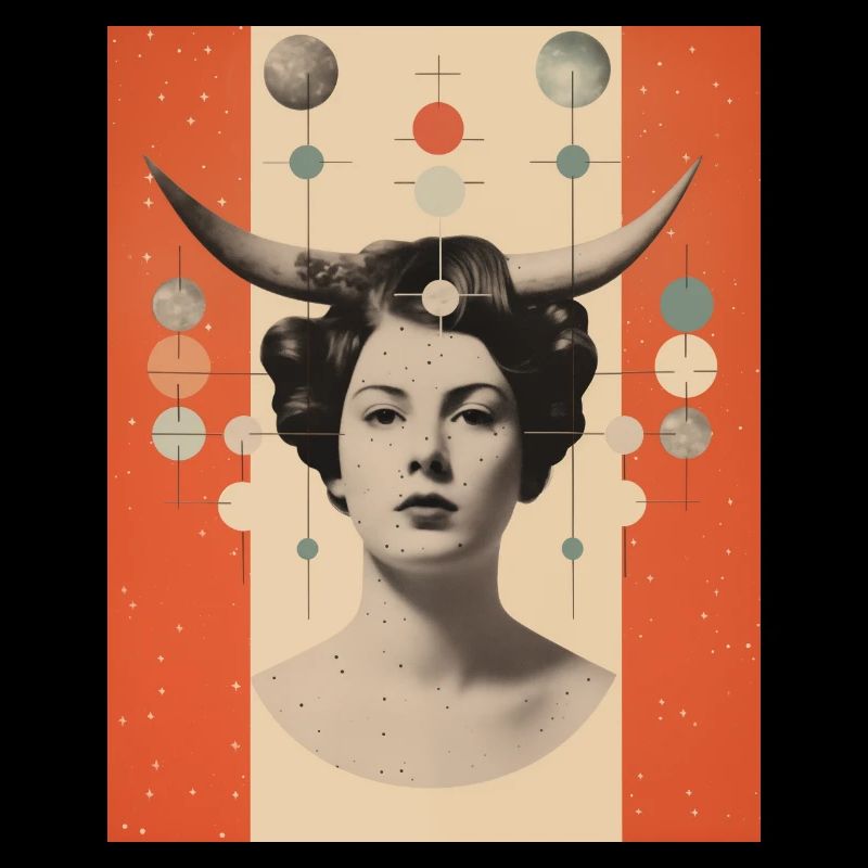 Steinbock Collage Kunst Astrologie