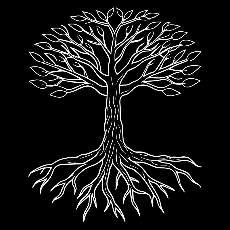 Baum mit seinen Wurzeln