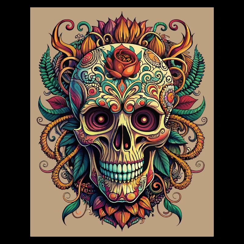 Éphémère ornée de fleurs