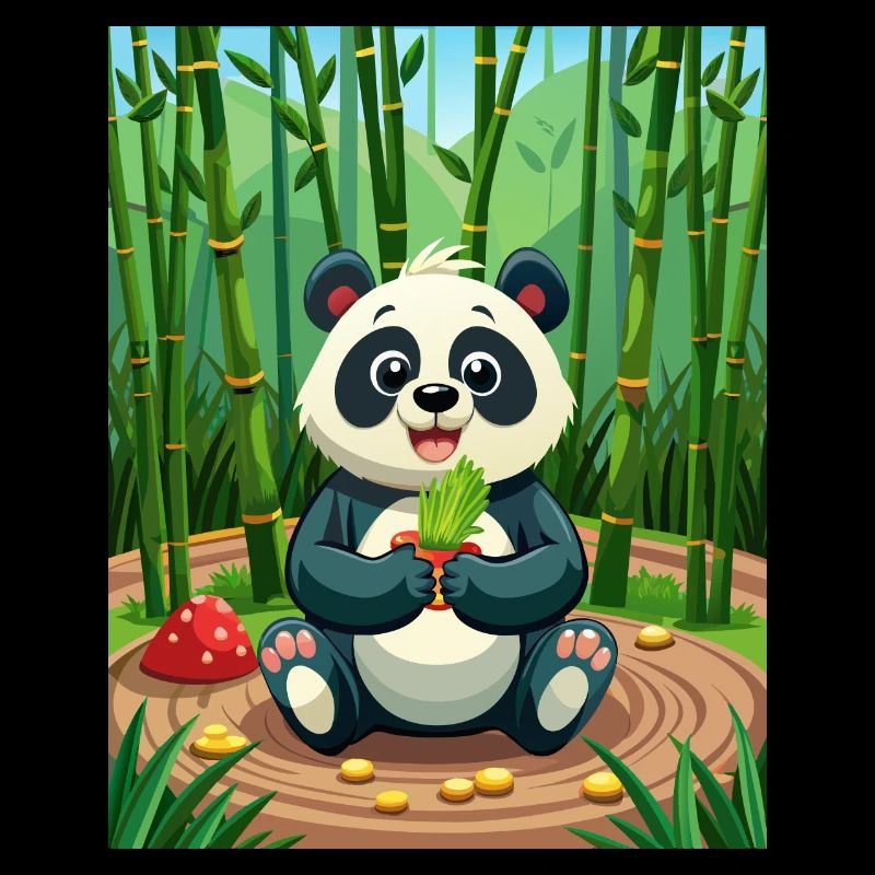 Panda mignon - Illustré