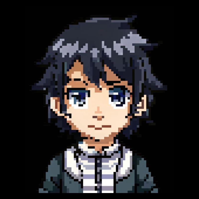 Figurine d’anime en 8 bits