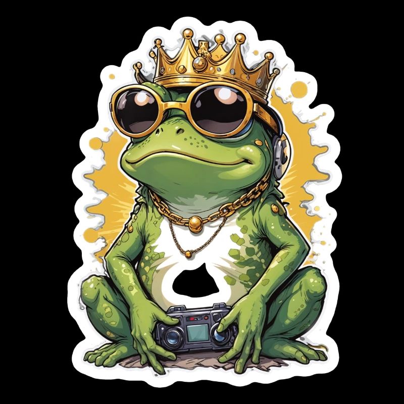 Retro Gamer Frosch mit Controller Konsolenspiele