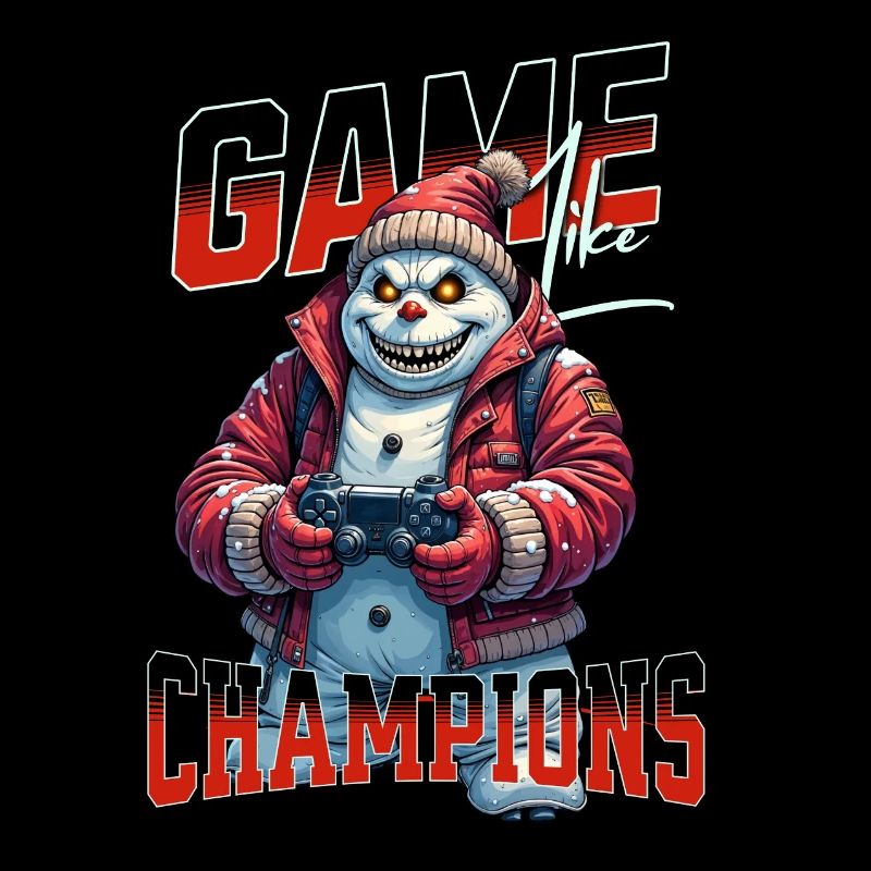 Game Like Champions Mit Totenkopf und Controller