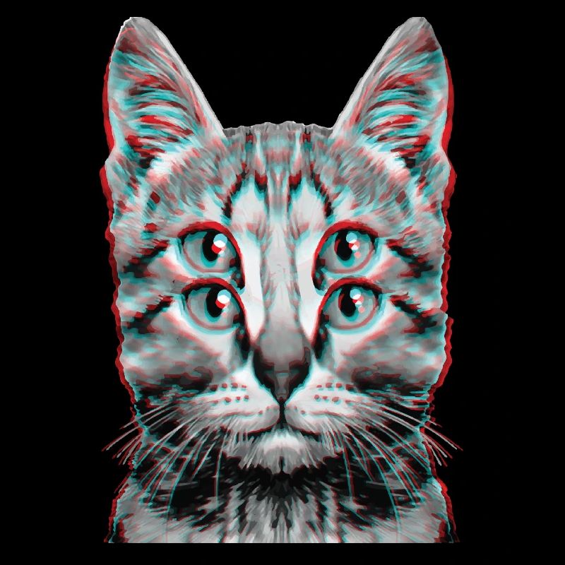 Glitch Weird Cat Kitten Optical Illusion