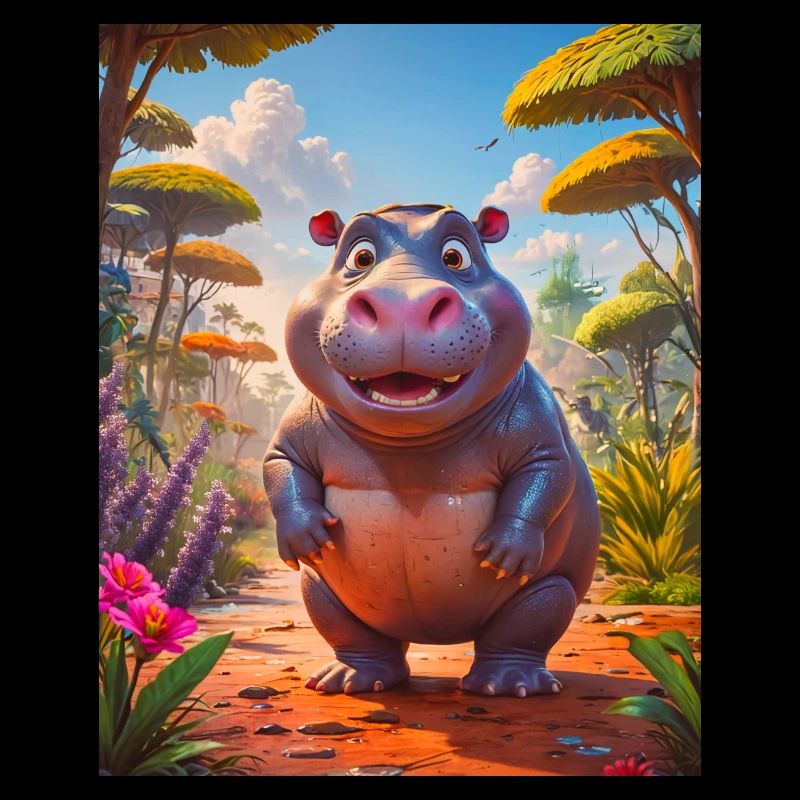 super cute african animals– Hippo