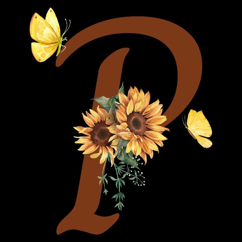 Buchstabe p Sonnenblumenschmetterling