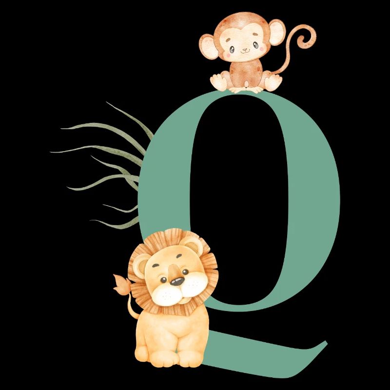 Letter Q Green Jungle Animals