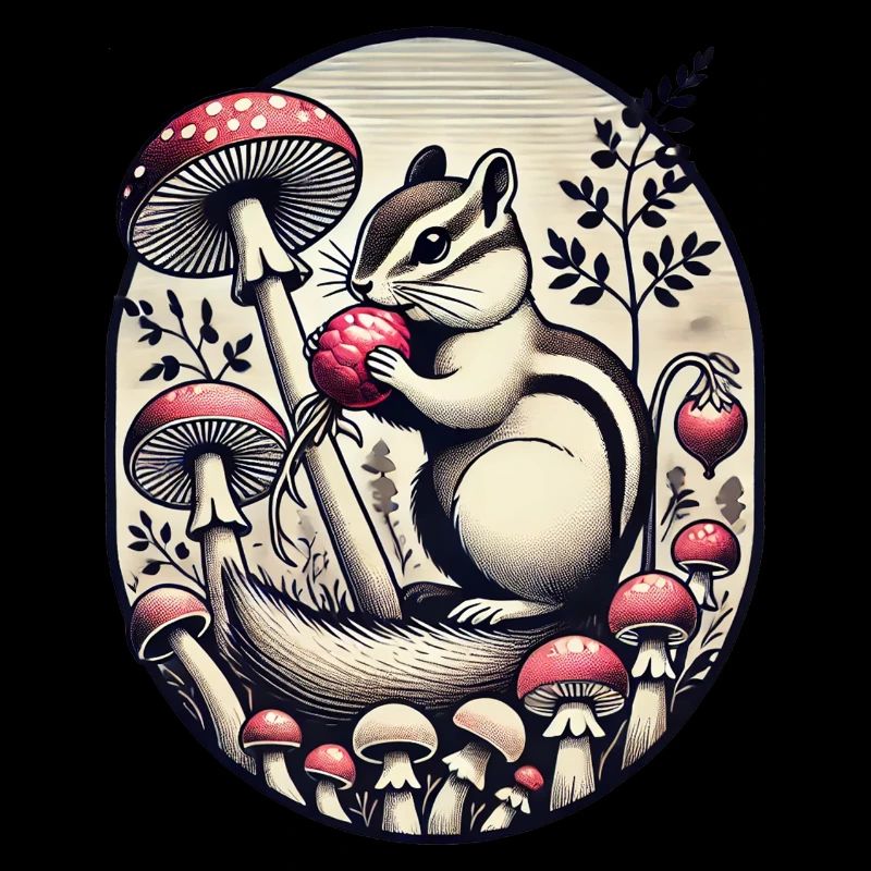 Illustration de tamia mangeant un navet