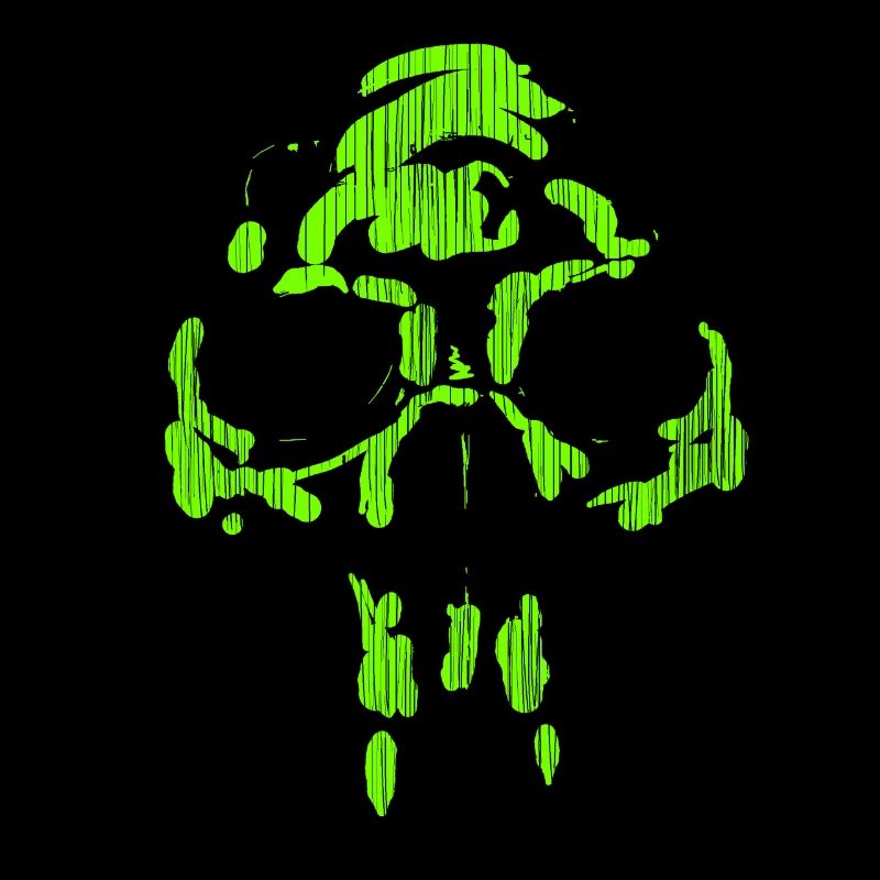 Neanderthal neon skull - minimal horror