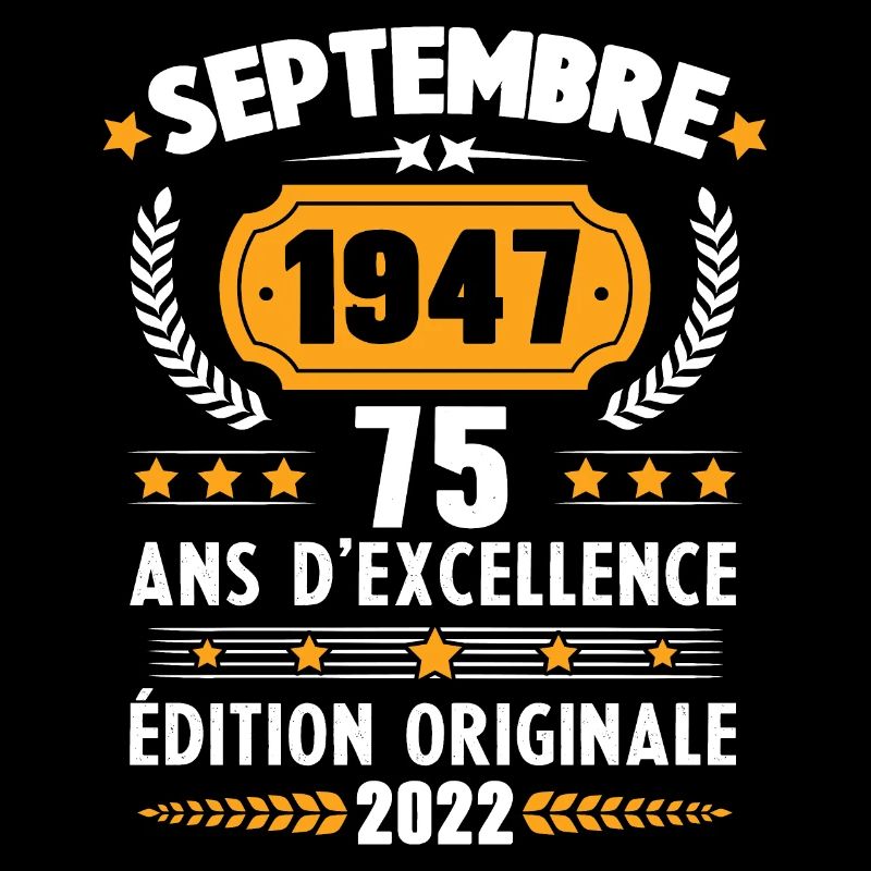 Cadeau D'anniversaire Rétro 75 Ans Septembre 1947