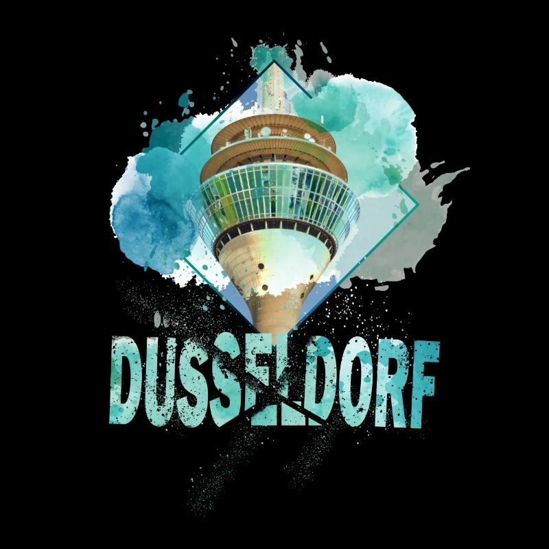 Düsseldorf Allemagne City Skyline Splash Coloré