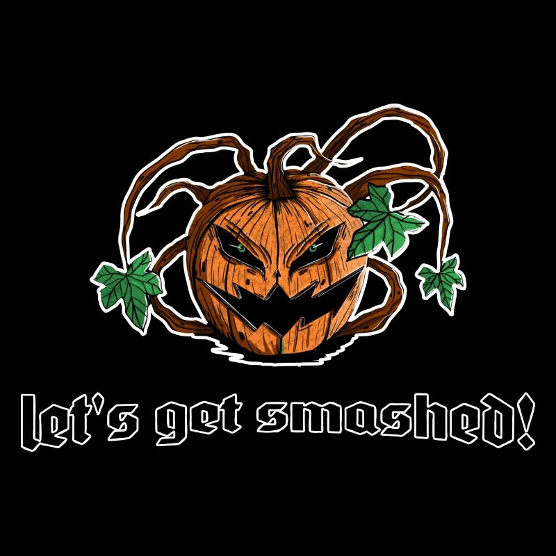 pumpkin kürbis let's get smashed! lustiger spruch