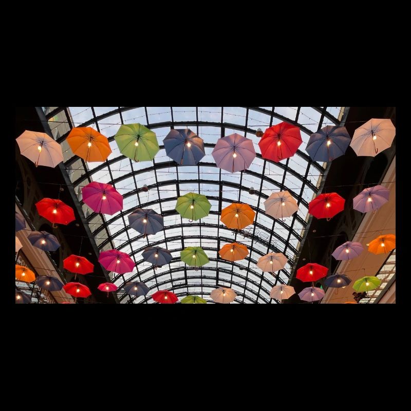 Bunte Regenschirme Regenbogen