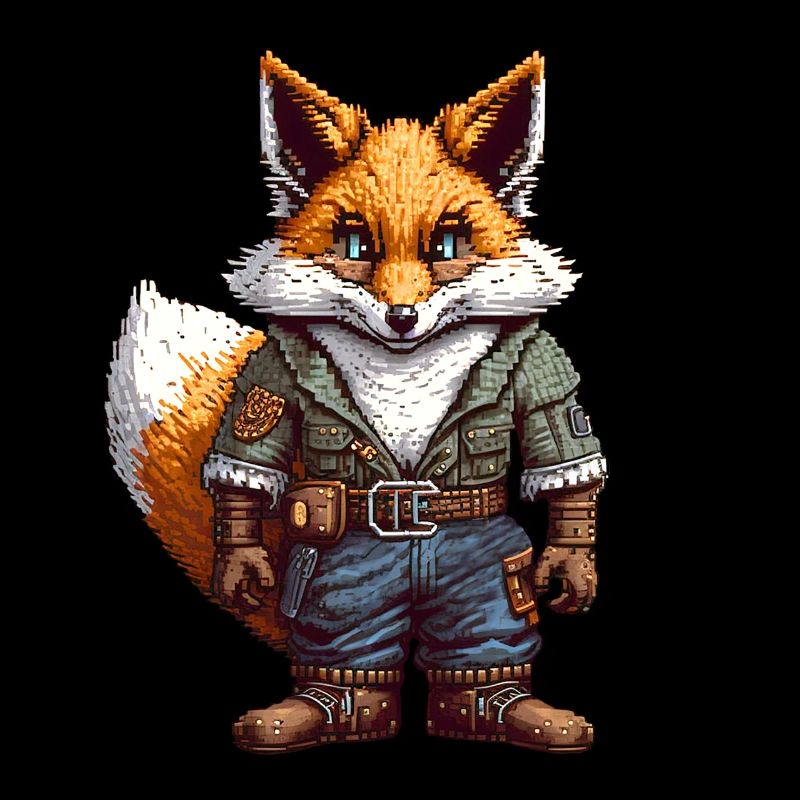 Post-apocalyptic Cyber-punk Red Fox